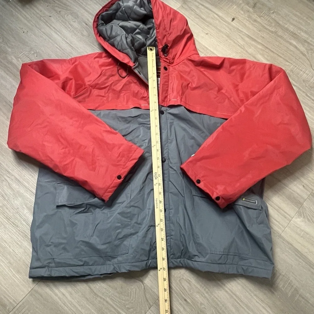 Stearns Waterproof Dry Wear Hooded Fleece Lined‎ Jacket Coat Red XL-XX-Large